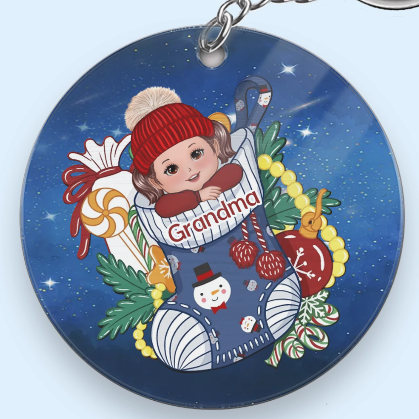 Personalized Christmas Stocking Ornament, Plaque, Keychain, Sign - Custom Gift for Kids, Christmas Tree Decoration