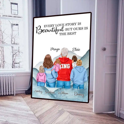 Royal Family Embrace - 'Always Better Together' Personalized Poster or Canvas - The Ultimate Gift of Togetherness