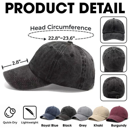 Personalized Washed Denim Baseball Cap, Cocktail Tab Graphic, Unique Gift for Partner