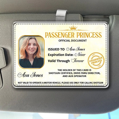 Pink Document Style Passenger Princess 2-Layer Acrylic Car Visor Clip, Creative Gift for Wife & Friend