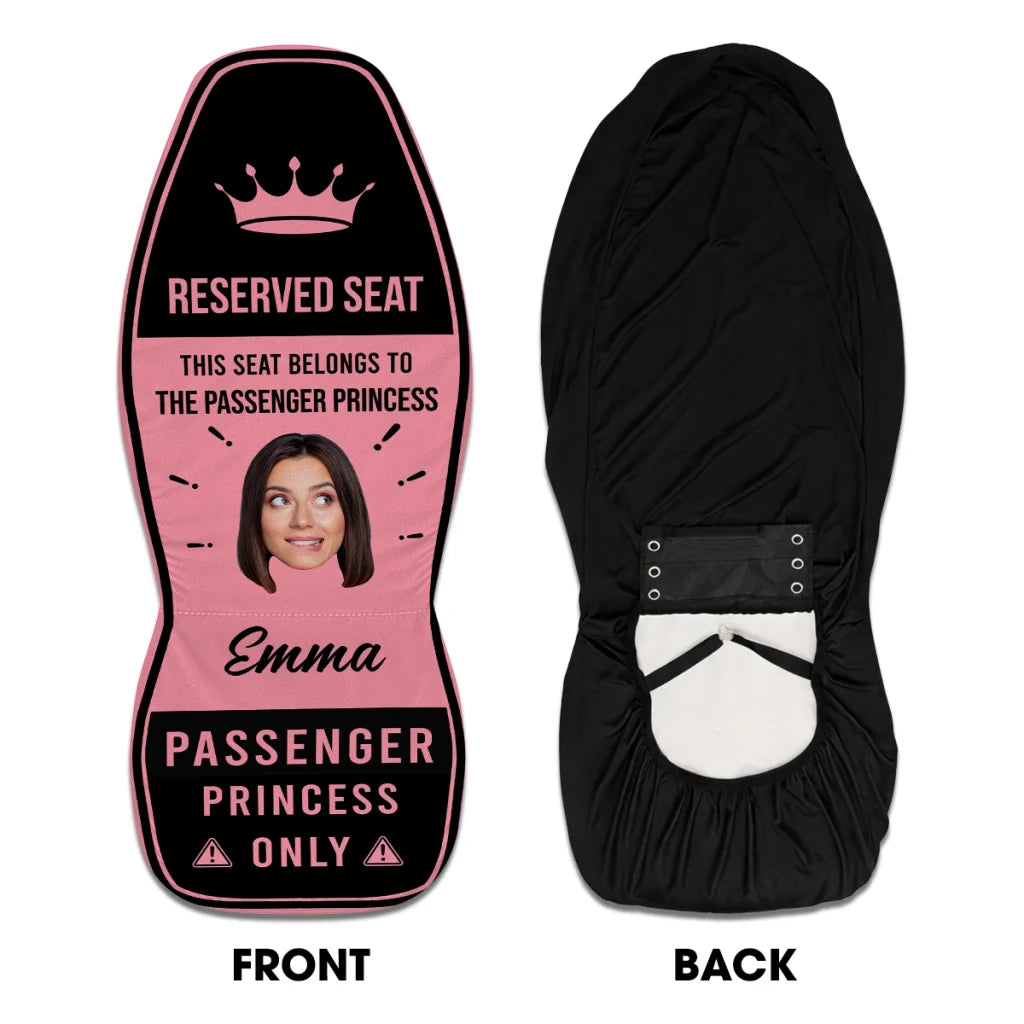 Custom Car Seat Cover, Pink Reserved Seat Artwork, Unique Creative Gift for Her