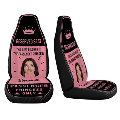 Custom Car Seat Cover, Pink Reserved Seat Artwork, Unique Creative Gift for Her