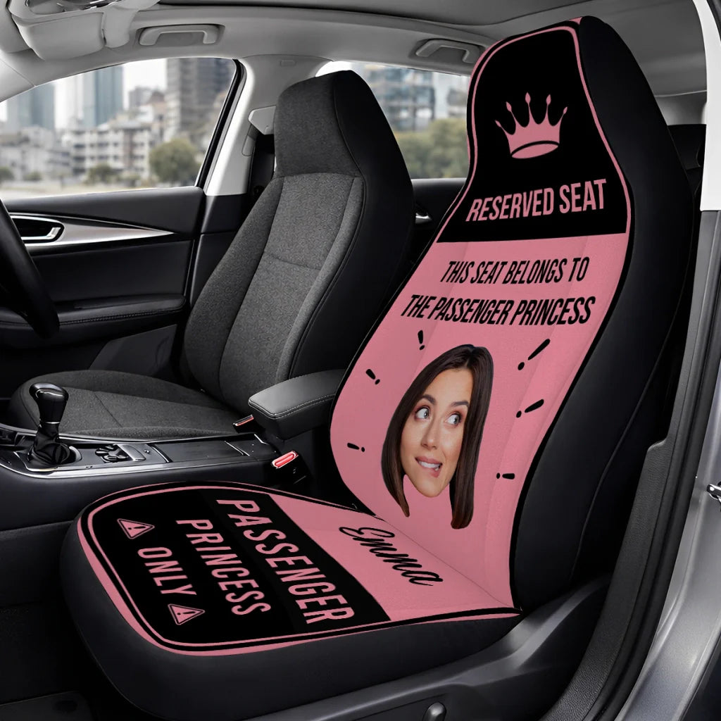 Custom Car Seat Cover, Pink Reserved Seat Artwork, Unique Creative Gift for Her