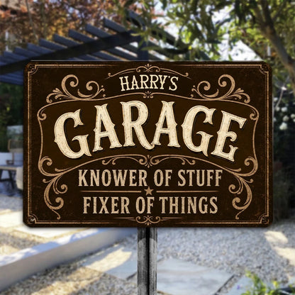 Personalized Rectangular Iron Sign, Vintage Garage Decor, Unique Creative Gift for Dad or Husband