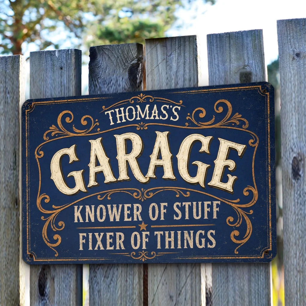 Personalized Rectangular Iron Sign, Vintage Garage Decor, Unique Creative Gift for Dad or Husband