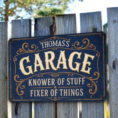 Personalized Rectangular Iron Sign, Vintage Garage Decor, Unique Creative Gift for Dad or Husband