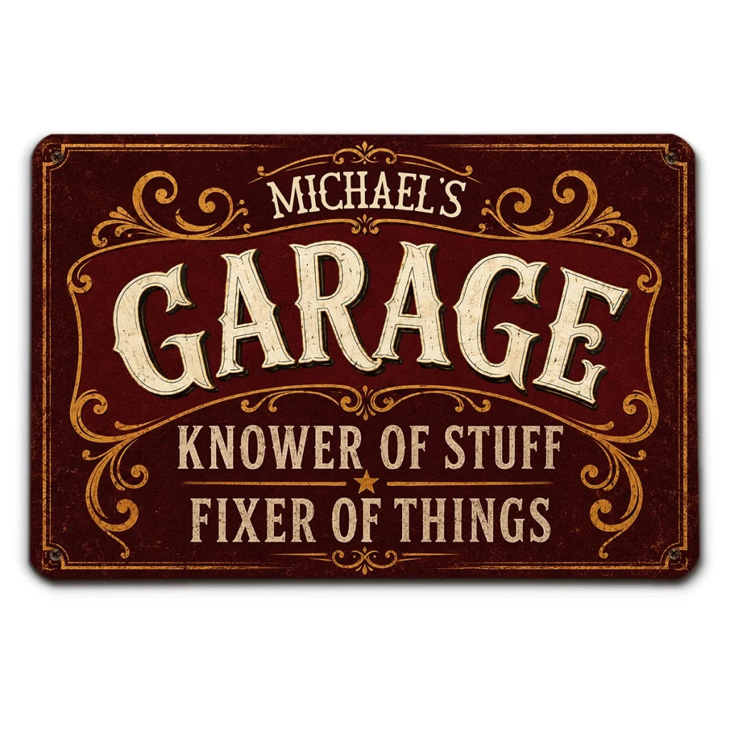 Personalized Rectangular Iron Sign, Vintage Garage Decor, Unique Creative Gift for Dad or Husband