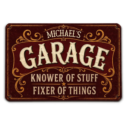 Personalized Rectangular Iron Sign, Vintage Garage Decor, Unique Creative Gift for Dad or Husband