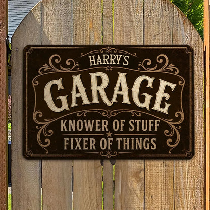 Personalized Rectangular Iron Sign, Vintage Garage Decor, Unique Creative Gift for Dad or Husband