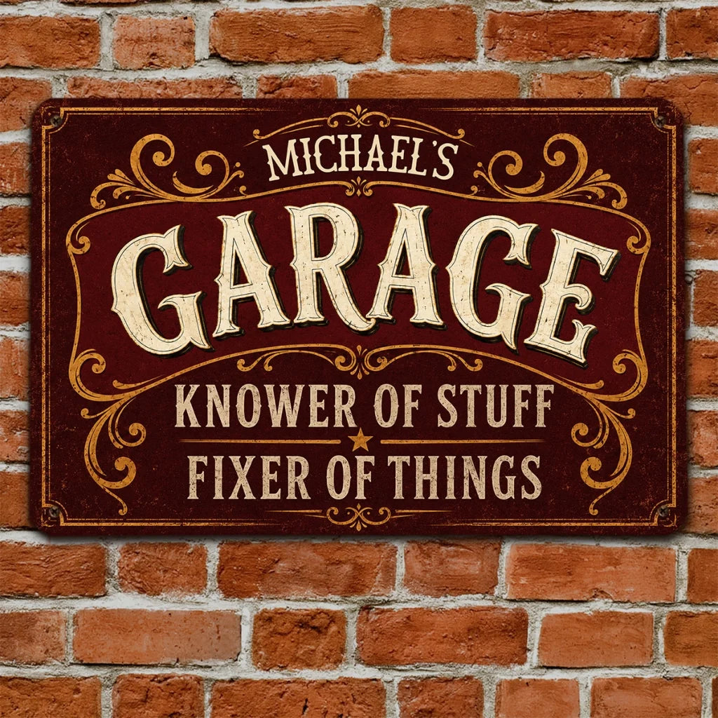 Personalized Rectangular Iron Sign, Vintage Garage Decor, Unique Creative Gift for Dad or Husband