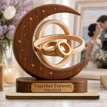 Together Forever Wooden Plaque, Personalized Romantic Keepsake, Creative Anniversary Gift for Couples