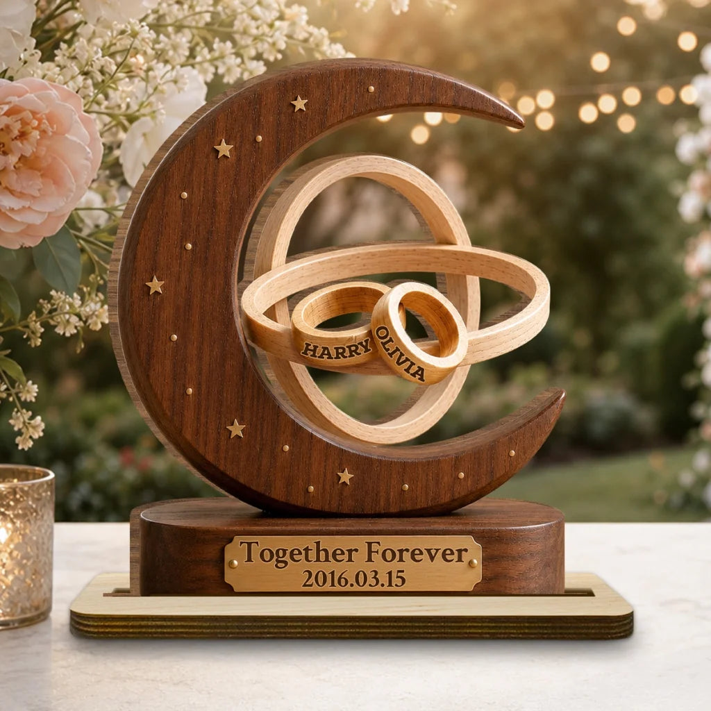 Together Forever Wooden Plaque, Personalized Romantic Keepsake, Creative Anniversary Gift for Couples