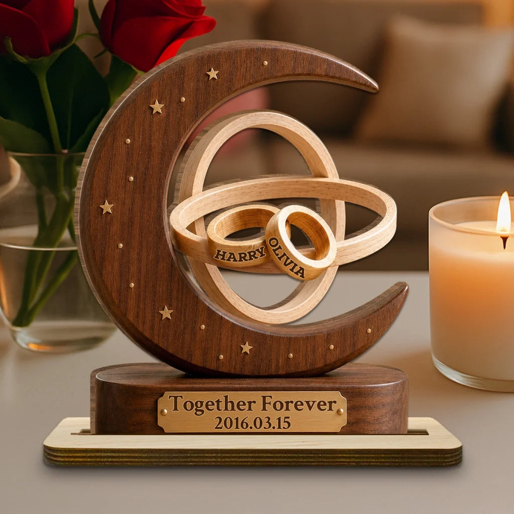 Together Forever Wooden Plaque, Personalized Romantic Keepsake, Creative Anniversary Gift for Couples