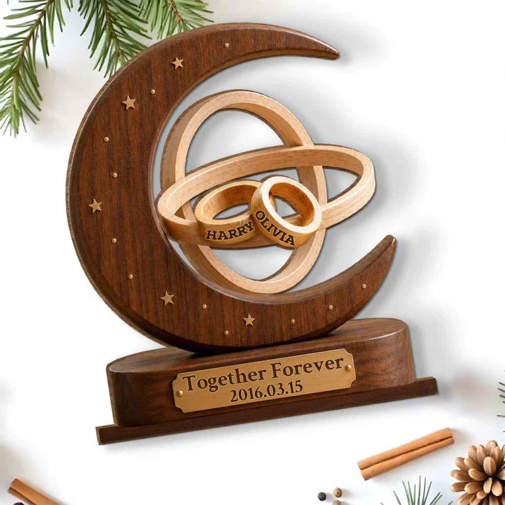 Together Forever Wooden Plaque, Personalized Romantic Keepsake, Creative Anniversary Gift for Couples