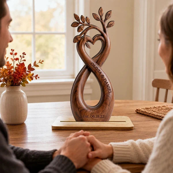 2-Layer Wooden Plaque, Personalized Infinity Heart Tree for a Lasting Bond, Creative Gift for Her or Him