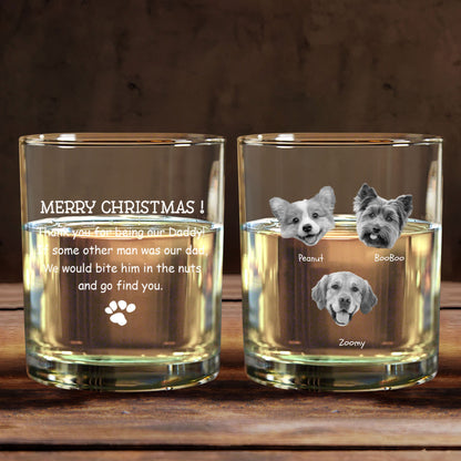 Personalized Whiskey Glasses with Pet Photos, Custom Christmas Gift for Pet Lovers from Their Furry Friends