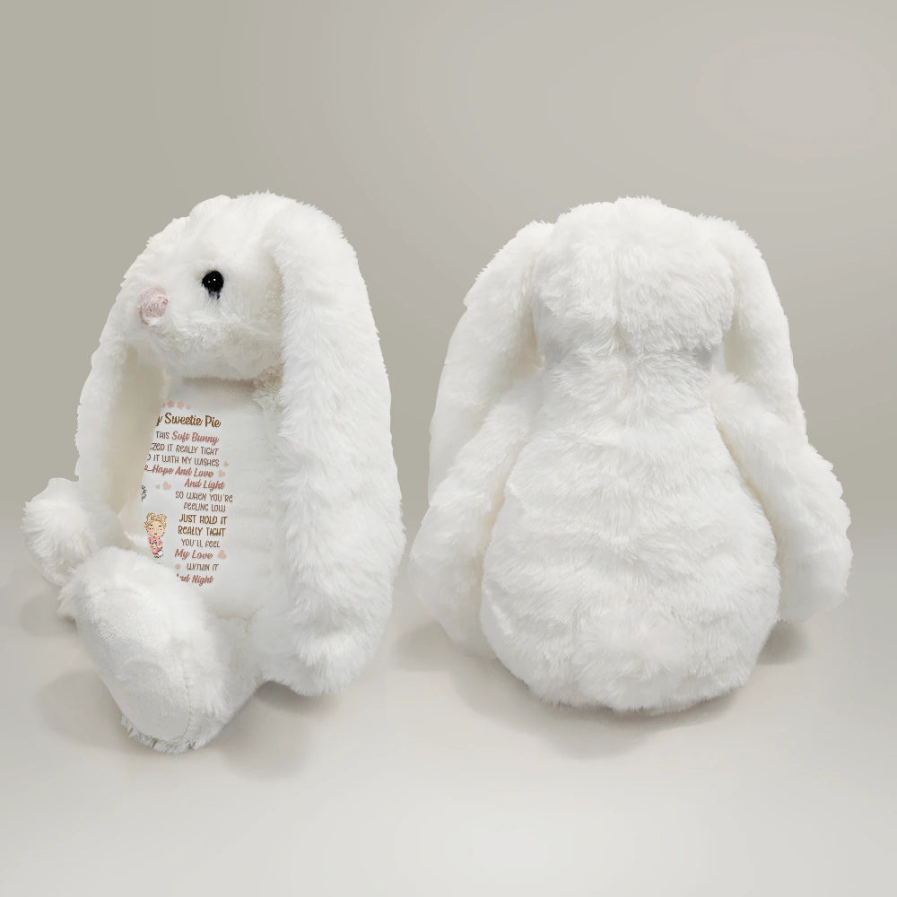 I Filled It With My Wishes - Personalized Soft Toy Bunny for Granddaughter Soft Toy Bunny PopCulturePrints
