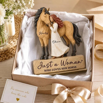 Just a Girl Who Loves Her Horse Personalized 2-Layer Wooden Plaque, Creative Gift for Equestrians