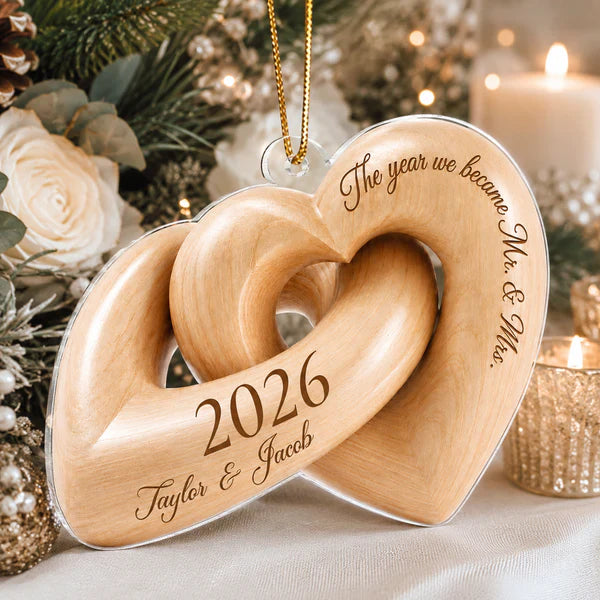 Acrylic Ornament with The Year We Became Mr. & Mrs., Creative Holiday Tree Keepsake Gift for Newlywed Couple