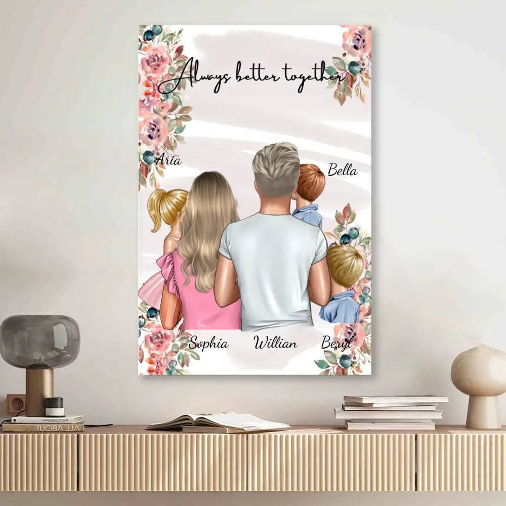 United Hearts - 'Always Better Together' Personalized Poster or Canvas - A Gift to Celebrate Family Unity
