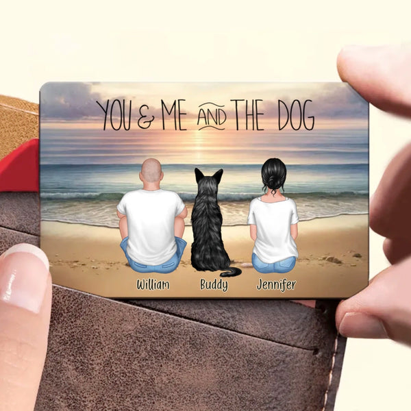 You Me And The Dogs Beach Outline Personalized Wallet Card or Poster or Canvas or Plaque or Pillow or Wallet or Cup