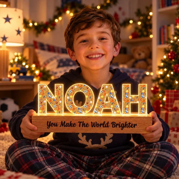 Personalized Block LED Light Plaque, Warm Glow for a Cozy Bedroom, Unique Gift for Kids and Family