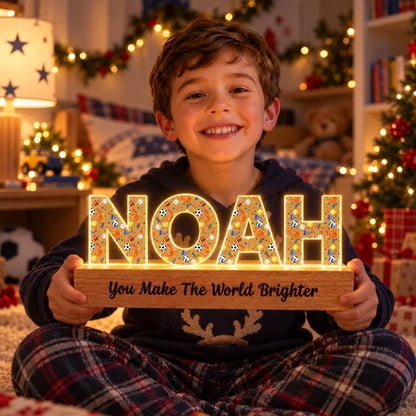 Personalized Block LED Light Plaque, Warm Glow for a Cozy Bedroom, Unique Gift for Kids and Family