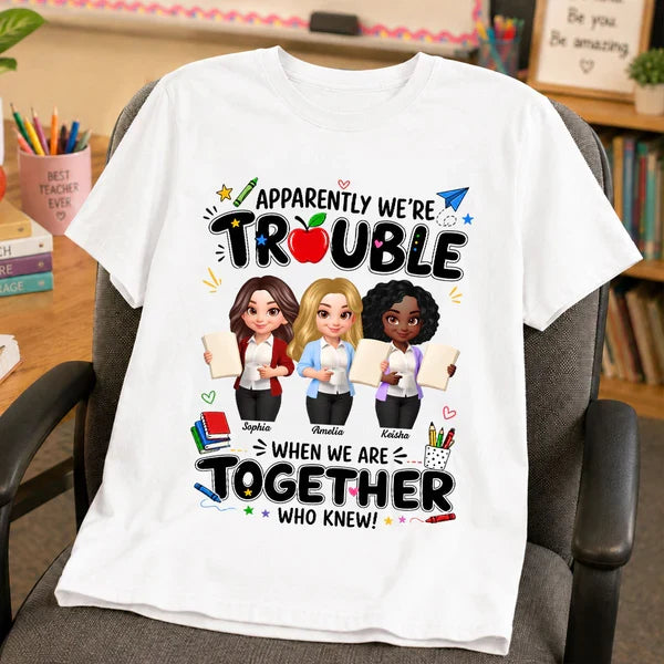 Personalized Classic Tee, Funny Teacher Friends Design, Creative Gift for Teacher Colleagues
