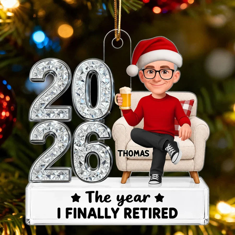 Personalized Acrylic Ornament, Officially Retired Cartoon by the Tree, Creative Gift for Coworker or Family