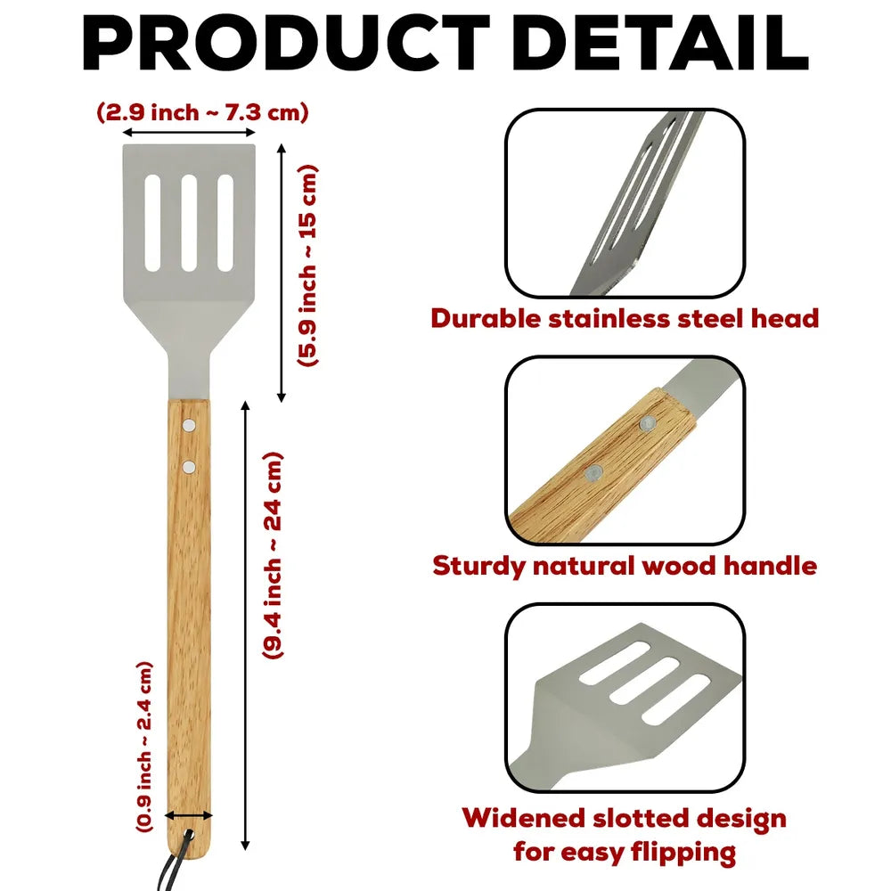 Personalized Wooden Grill Spatula for Dad, Unique BBQ Gift with Funny Red Grill Design