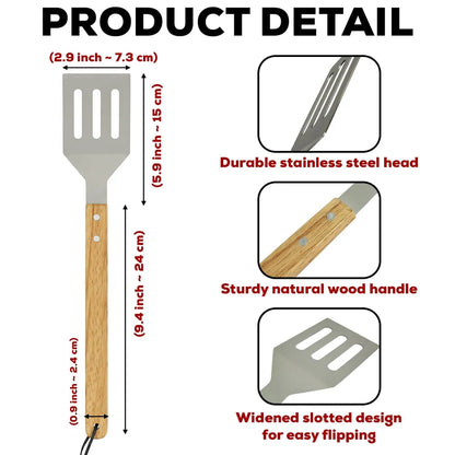 Personalized Wooden Grill Spatula for Dad, Unique BBQ Gift with Funny Red Grill Design