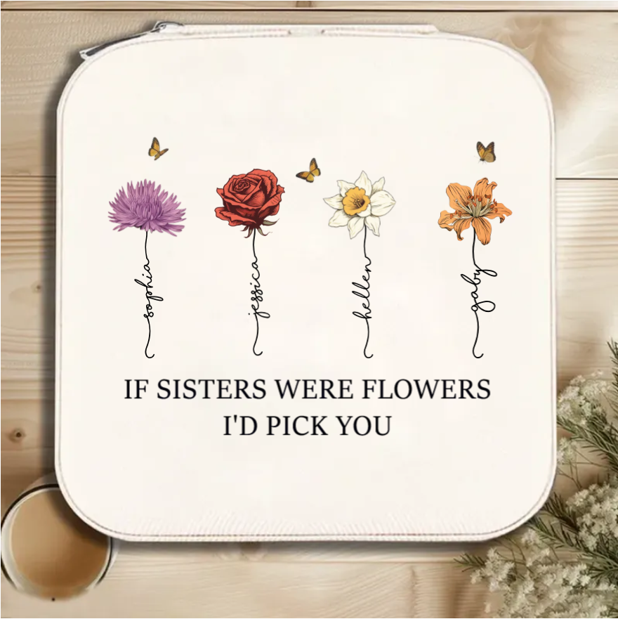 Custom personalized gift surprise with 'If Friends Were Flowers I'd Pick You' plaque, poster, ornament, jewelry dish, or keychain design