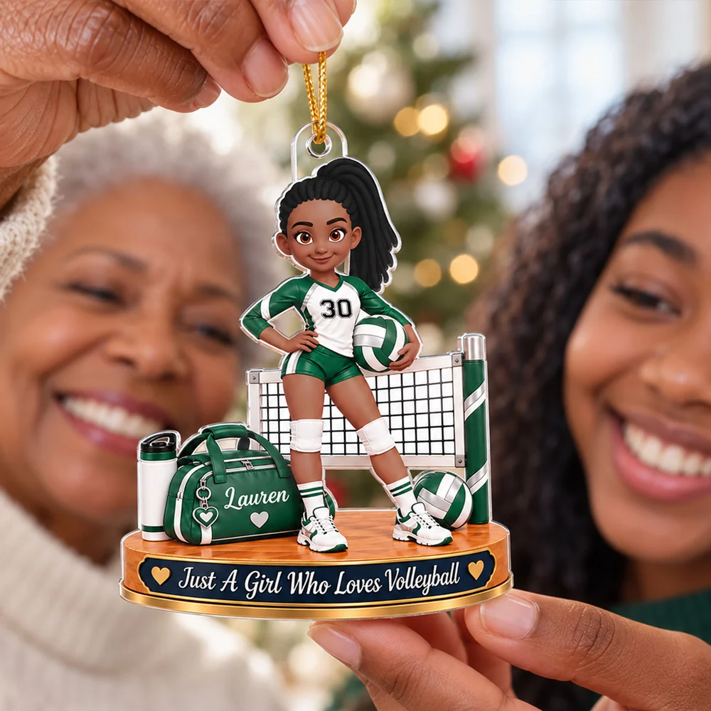 Personalized Acrylic Ornament, Girl Who Loves Volleyball Design, Creative Keepsake Gift for Granddaughter