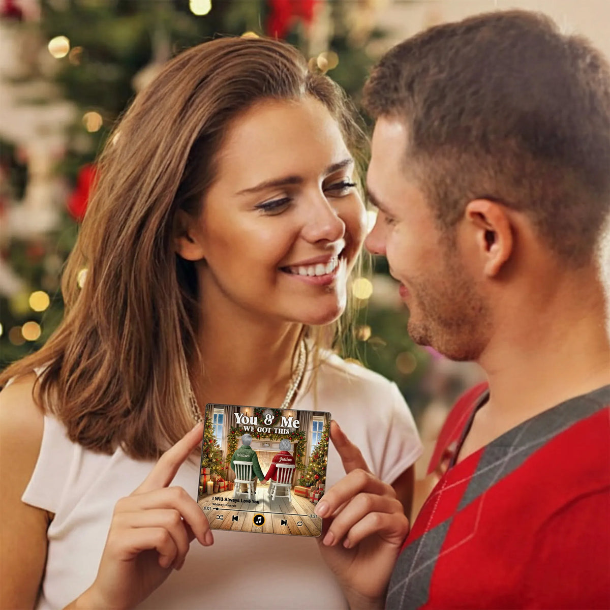Couple Growing Old Together Christmas - Personalized Music Fridge Magnet - Christmas Gift For Couple