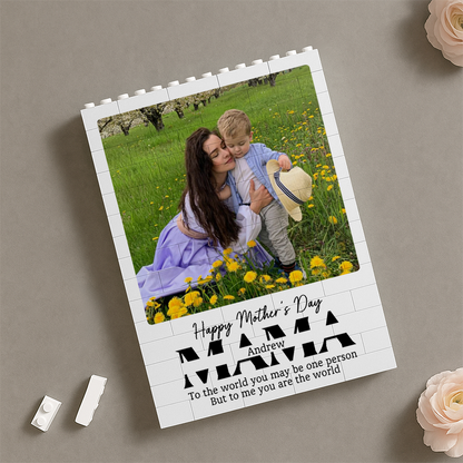 Custom PVC Building Brick Puzzle for Mom - Happy Mother's Day Photo Keepsake, Heartwarming Unique Gift