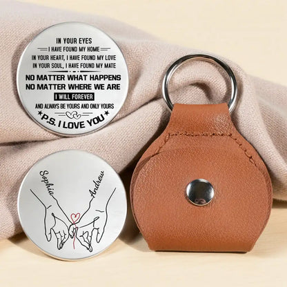 Personalized Pocket Hug, I Have Found My Love Message with Holding Hands Art, Unique Gift for Partner