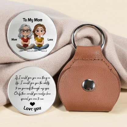 Pocket Hug for Mom Gift, Sweet Mother Daughter Cartoon Keepsake With Love You Message, A Heartwarming Personalized Gift