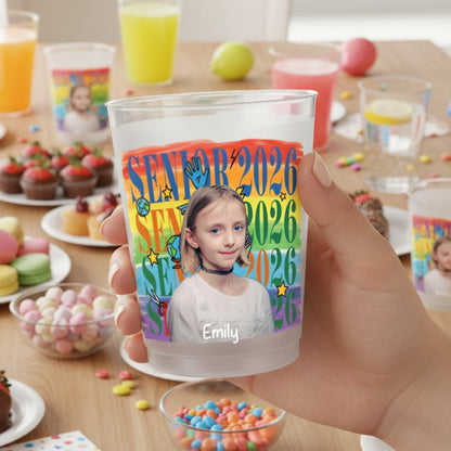 Personalized Graduation Photo Cup, Custom Frosted Party Cups for Grad Parties, Open House, BBQ & Family Celebrations