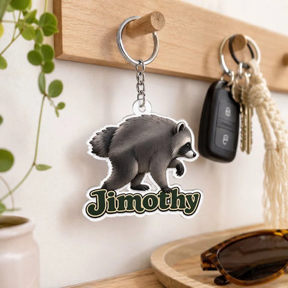 Viral Jimothy Raccoon Acrylic Keychain, Personalized Creative Gift for Raccoon Fans, Bright Cute Daily Charm