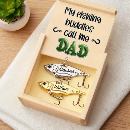 Personalized Stainless Steel Fishing Lure, My Fishing Buddies Call Me Dad, Unique Gift for Dad