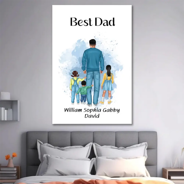 "Customizable 'Best Dad Ever' Poster or Canvas - A Perfect Gift for Father’s Day"