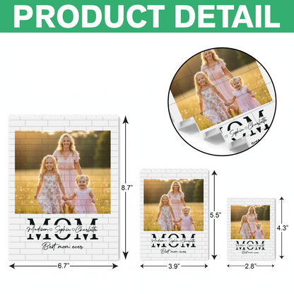 Custom PVC Building Brick Puzzle with Your Photo, Sweet Mom and Kids Kissing Scene, Meaningful Keepsake Gift for Mom
