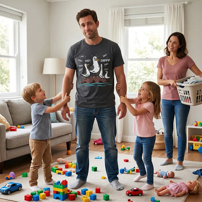 Personalized Seagull Dad Classic Tee, Funny Cartoon Dad & Kids Shirt, Unique Father's Day Gift for Dad