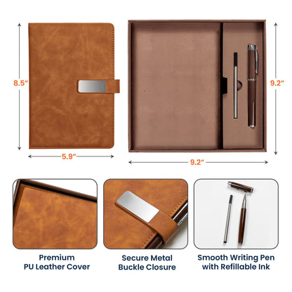 Personalized Metal Buckle Notebook Set, Travel Lovers With Suitcases, Unique Creative Gift