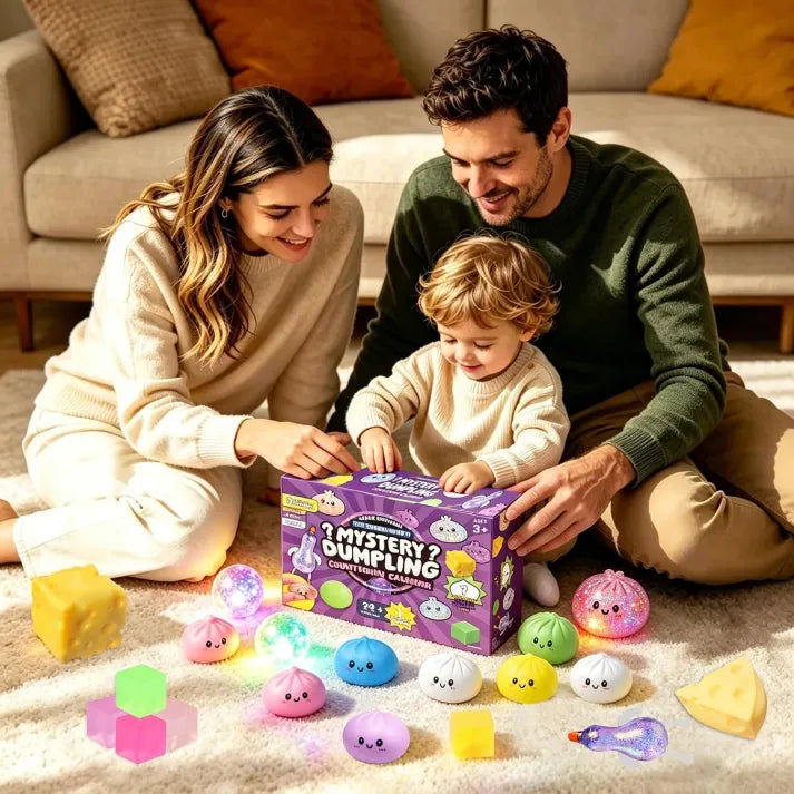 Squishy Advent Calendar Set, Cute Colorful Toys, Unique Christmas Gift for Kids and Friends
