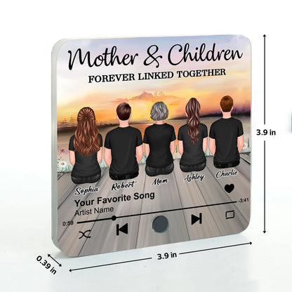 Personalized Sunset Music Theme Acrylic Fridge Magnet – Custom Gift for Mothers
