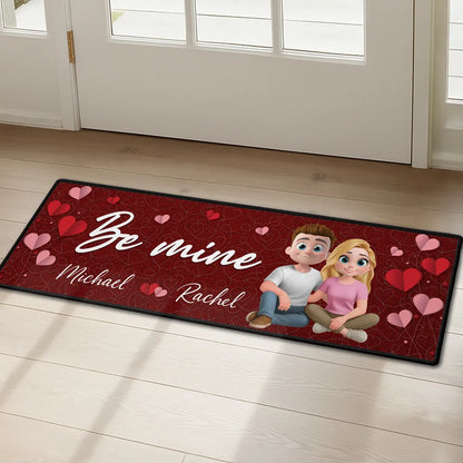 Personalized Standard Doormat Be Mine Heart Design for Couples - Unique Romantic Gift for Home Entryway
