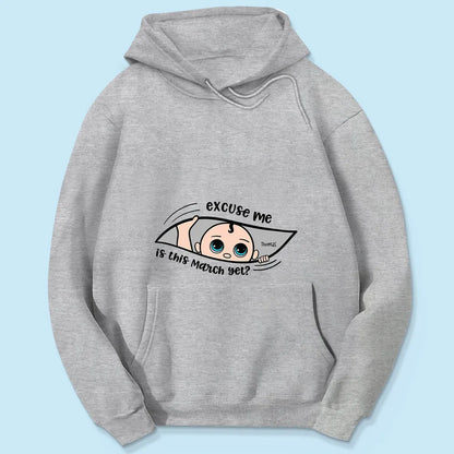 Funny Pregnancy T-Shirt – Customizable “Baby Is Coming” Women’s Tee, Hoodie & Sweatshirt, Perfect Gift for Moms-to-Be