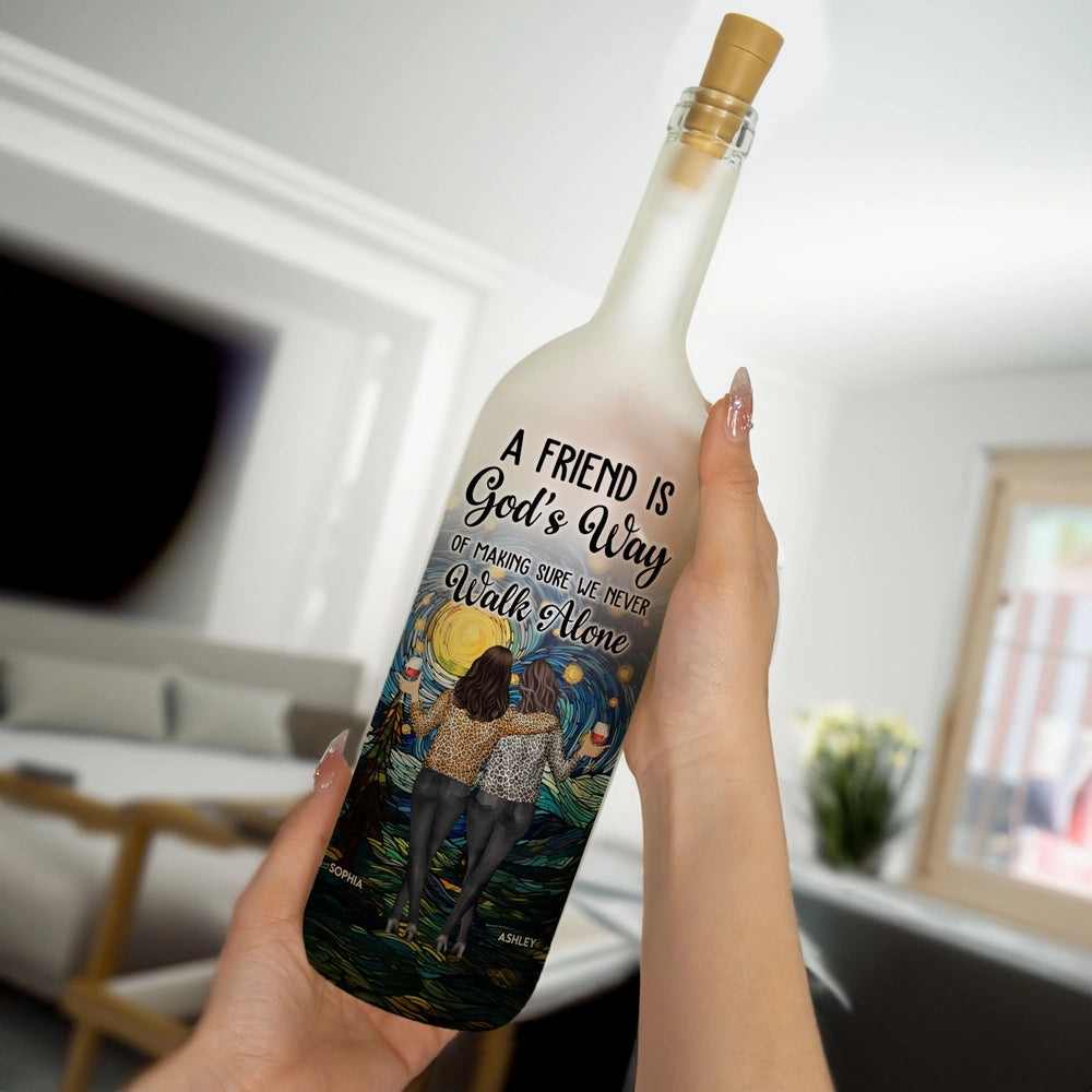 Bottle Lamp with Friendship Theme, Clear Smooth Finish, Sentimental and Surprise Gift for Best Friend