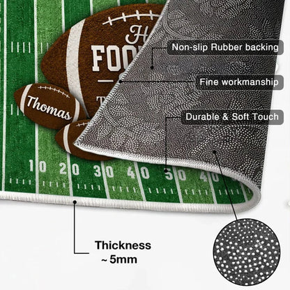 Hello Football Season Personalized Standard Doormat, Family Game Day Welcome, Creative Gift for Football Fans
